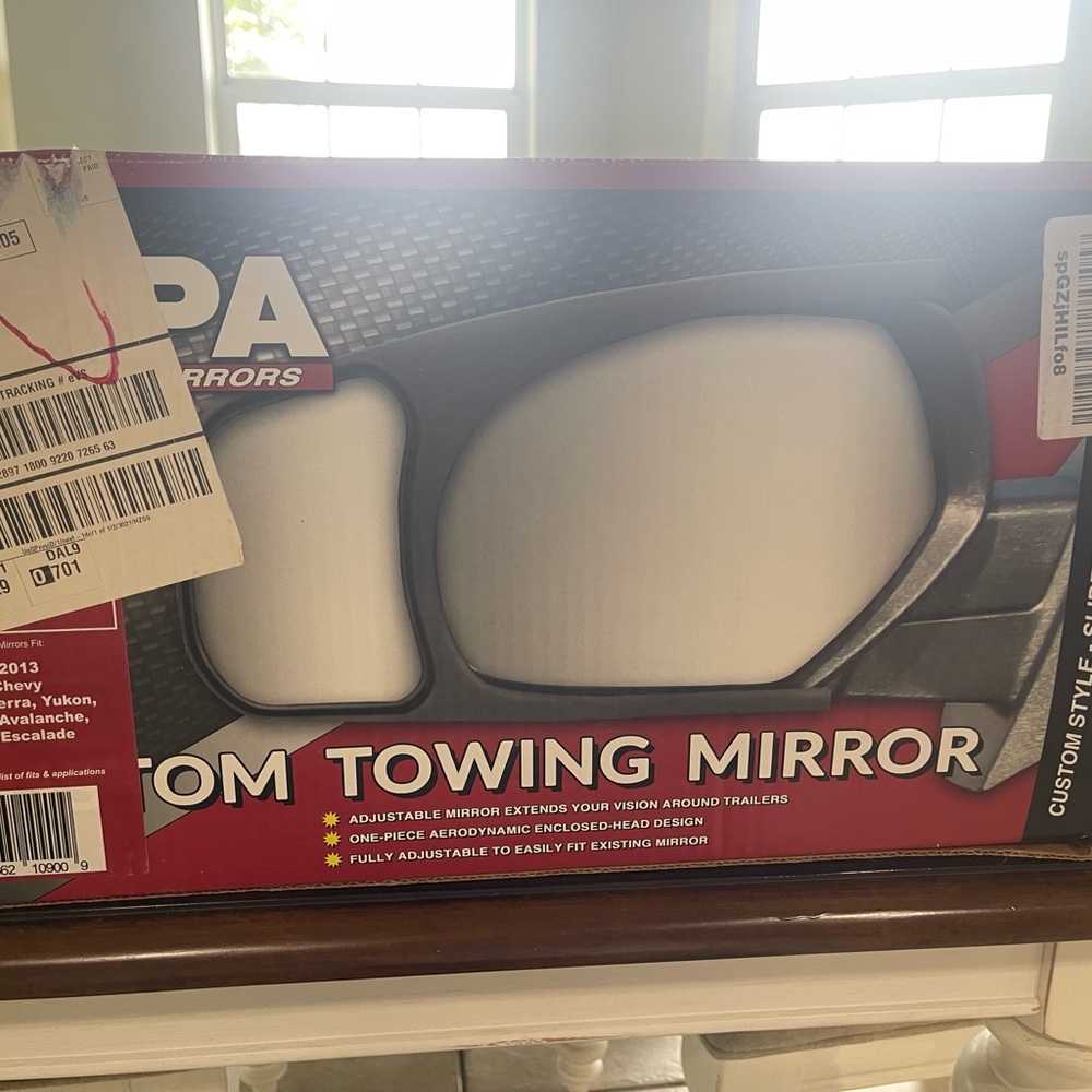 Toms Custom Towing Mirror - Red and Black